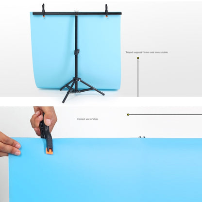 70x75cm T-Shape Photo Studio Background Support Stand Backdrop Crossbar Bracket Kit with Clips, No Backdrop - Camera Accessories by buy2fix | Online Shopping UK | buy2fix