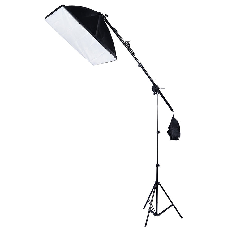 50x70cm Single Light Softbox + 2m Photography Lighting Tripod Mount Stand + Arm Jib Crossbar Bracket Studio Flash Light Set - Camera Accessories by buy2fix | Online Shopping UK | buy2fix