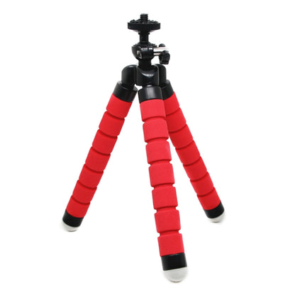 Mini Octopus Flexible Foam Tripod Holder with Phone Clamp & Remote Control (Red) - Consumer Electronics by buy2fix | Online Shopping UK | buy2fix