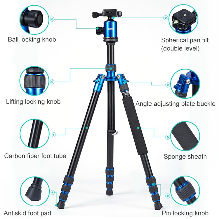 TRIOPO Oubao A-688 Adjustable Portable  Aluminum Alloy Tripod with Ball Head for SLR Camera - Camera Accessories by TRIOPO | Online Shopping UK | buy2fix