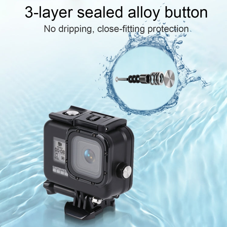 For GoPro HERO8 Black 45m Waterproof Housing Protective Case with Buckle Basic Mount & Screw & (Purple, Red, Pink) Filters & Floating Bobber Grip & Strap & Anti-Fog Inserts (Transparent) - DJI & GoPro Accessories by buy2fix | Online Shopping UK | buy2fix