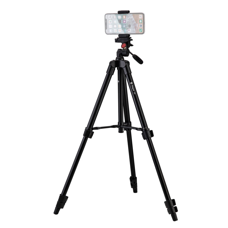 Fotopro X1 4-Section Folding Legs Tripod Mount with U-Shape Three-Dimensional Tripod Head & Phone Clamp for DSLR & Digital Camera, Adjustable Height: 39-122.5cm (Black) - Camera Accessories by Fotopro | Online Shopping UK | buy2fix