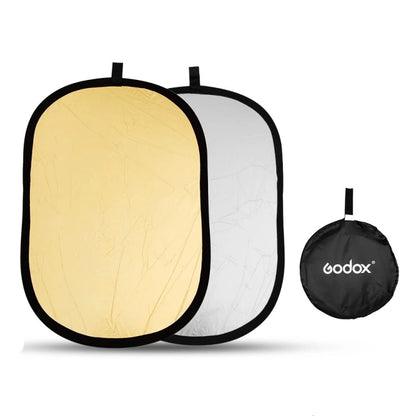 Godox FT01 2 in 1 Gold / Silver Oval Folding Reflector Board, Size: 90 x 120cm -  by Godox | Online Shopping UK | buy2fix