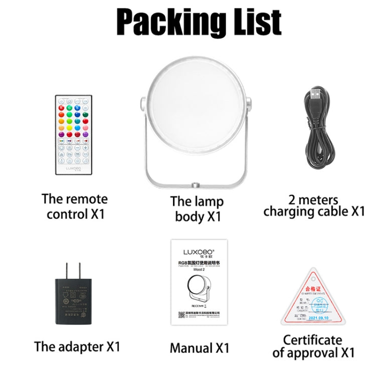 LUXCEO Mood2 RGB Atmosphere Fill Light Desktop Rhythm Pickup Lamp with Remote Control (US Plug) -  by LUXCeO | Online Shopping UK | buy2fix