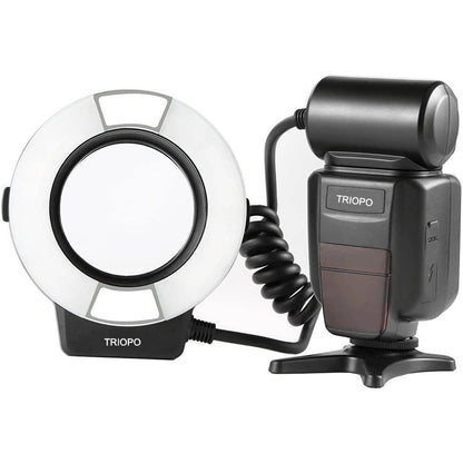 TRIOPO TR-15EX Macro Ring TTL Flash Light with 6 Different Size Adapter Rings For Nikon I-TTL (Black) - Camera Accessories by TRIOPO | Online Shopping UK | buy2fix