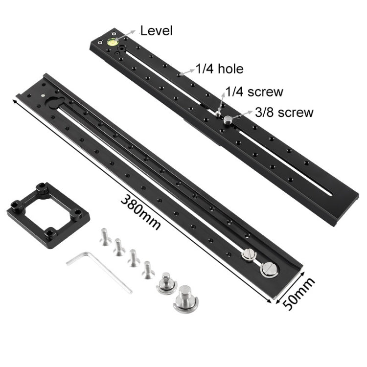 BEXIN VR-380L 380mm Length Aluminum Alloy Extended Quick Release Plate for Manfrotto / Sachtler(Black) - Quick Release Plate by BEXIN | Online Shopping UK | buy2fix