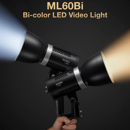 Godox ML60BI 60W LED Light 2800-6500K Brightness Adjustment Video Studio Flash Light(AU Plug) - Shoe Mount Flashes by Godox | Online Shopping UK | buy2fix