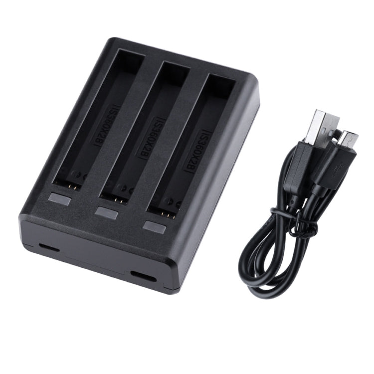 Tri-Slot Batteries Fast Charger for Insta360 One X2 (Black) - DJI & GoPro Accessories by buy2fix | Online Shopping UK | buy2fix