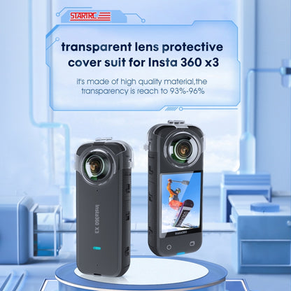 For Insta360 X3 STARTRC No Disassembly Transparent Lens Protection Cover(Transparent) - Len Accessories by STARTRC | Online Shopping UK | buy2fix