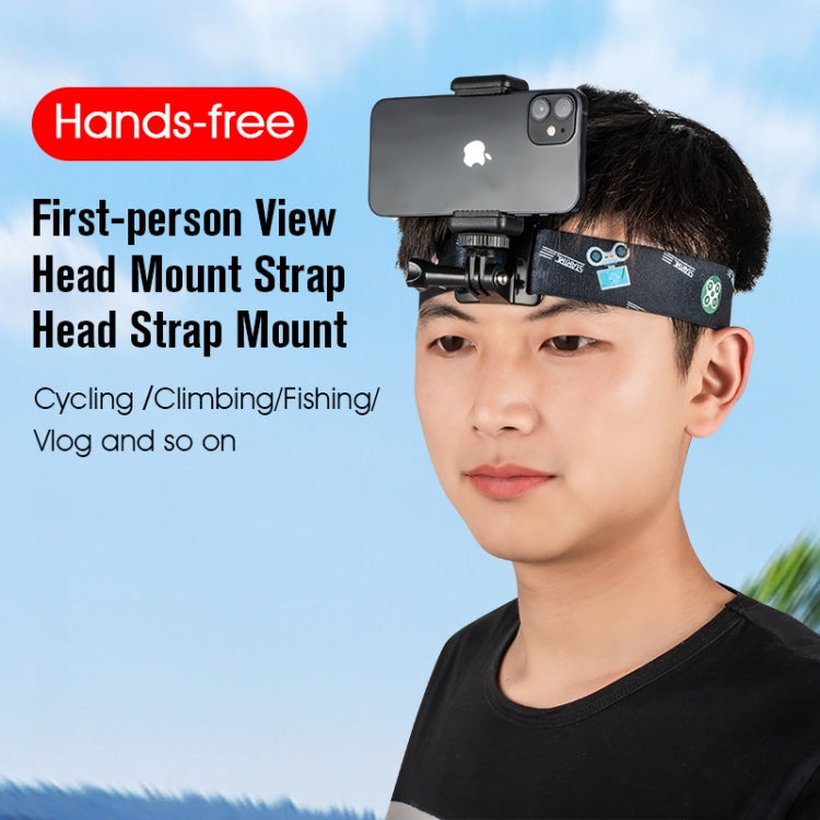 STARTRC Adjustable Head Strap Vlog FPV POV Mount Belt for GoPro, Insta360, DJI Osmo Action and Other Action Cameras(Black) - DJI & GoPro Accessories by STARTRC | Online Shopping UK | buy2fix