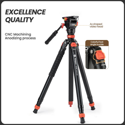 Fotopro AK68 Heavy Duty Fluid Head Tripod Automatic Quick Lock Tripod - Tripods by Fotopro | Online Shopping UK | buy2fix