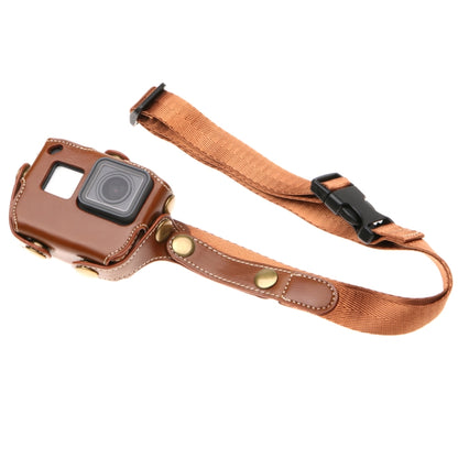 For GoPro HERO7 Black /6 /5  PU Leather Housing Case with Neck Strap & Buttons(Coffee) - DJI & GoPro Accessories by buy2fix | Online Shopping UK | buy2fix