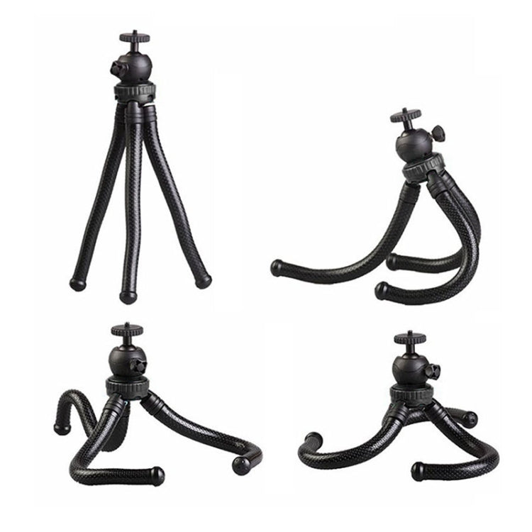 W1 Mini Octopus Flexible Tripod Holder with Ball Head for SLR Cameras, GoPro, Phones (Black) - Portable Mini Tripod by buy2fix | Online Shopping UK | buy2fix