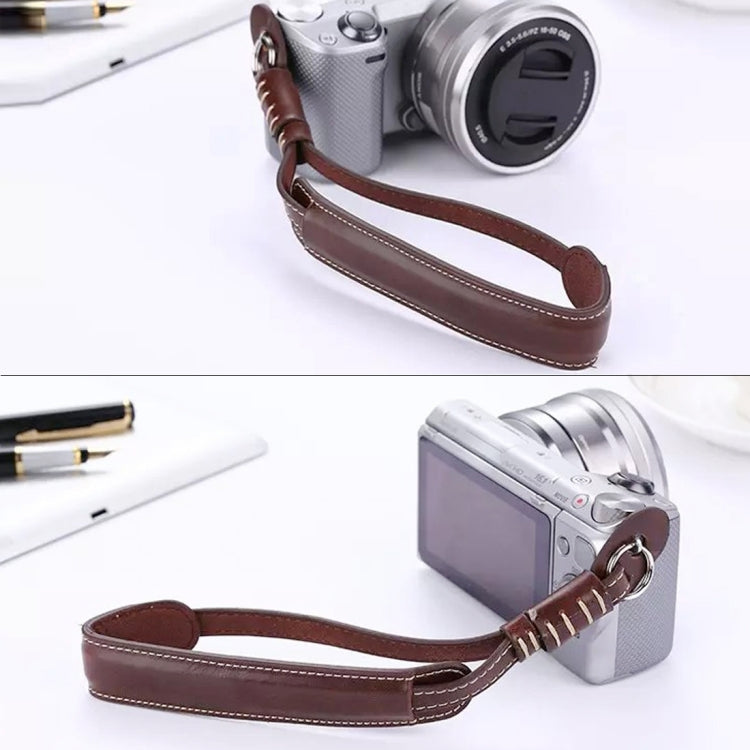Wrist Strap Grip PU Leather Hand Strap for SLR / DSLR Cameras(Coffee) - Camera Accessories by buy2fix | Online Shopping UK | buy2fix