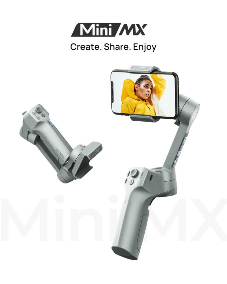 MOZA Mini MX 3 Axis Foldable Handheld Gimbal Stabilizer for Action Camera and Smart Phone(Grey) - Handheld Gimbals by MOZA | Online Shopping UK | buy2fix