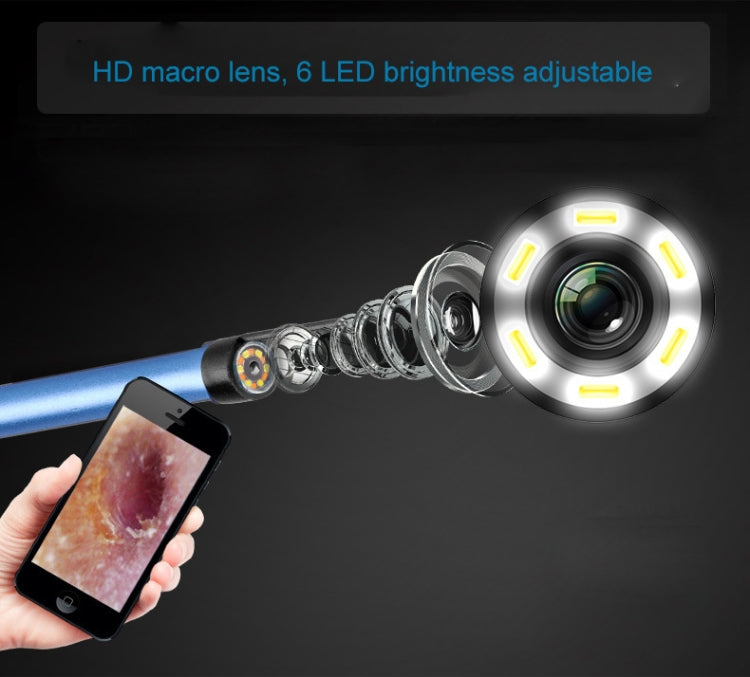 2 in 1 USB HD Visual Earwax Clean Tool Endoscope Borescope with LED Lights & Wifi, Cable length: 2m (Blue) - Consumer Electronics by buy2fix | Online Shopping UK | buy2fix