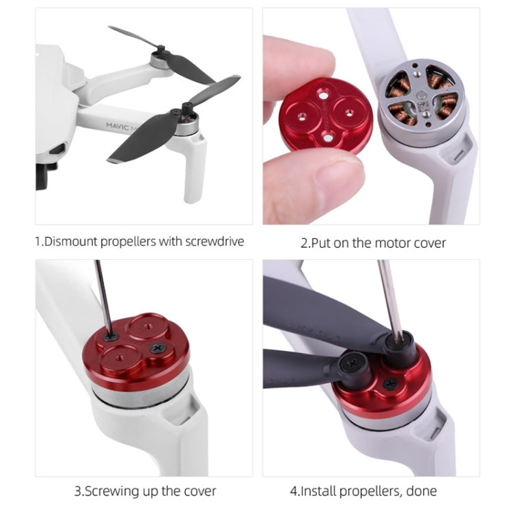 4 PCS Sunnylife Motor Metal Protection Cover for DJI Mavic Mini 1(Red) - Other by Sunnylife | Online Shopping UK | buy2fix