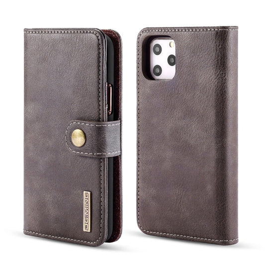 For iPhone 11 Pro DG.MING Crazy Horse Texture Flip Detachable Magnetic Leather Case with Holder & Card Slots & Wallet (Grey) - iPhone 11 Pro Cases by DG.MING | Online Shopping UK | buy2fix