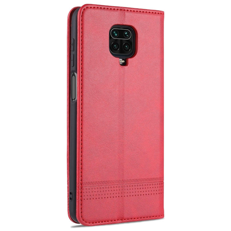 For Xiaomi Redmi Note 9 Pro / Note 9s AZNS Magnetic Calf Texture Horizontal Flip Leather Case with Card Slots & Holder & Wallet(Red) - Xiaomi Cases by AZNS | Online Shopping UK | buy2fix