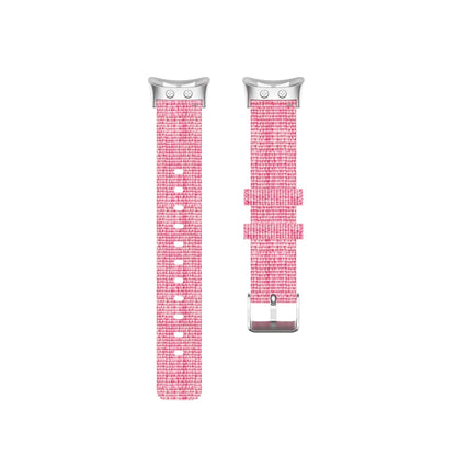 For Garmin Forerunner 45 / 45S / Swim 2 Universal Nylon Canvas Watch Band(Pink) - Smart Wear by buy2fix | Online Shopping UK | buy2fix