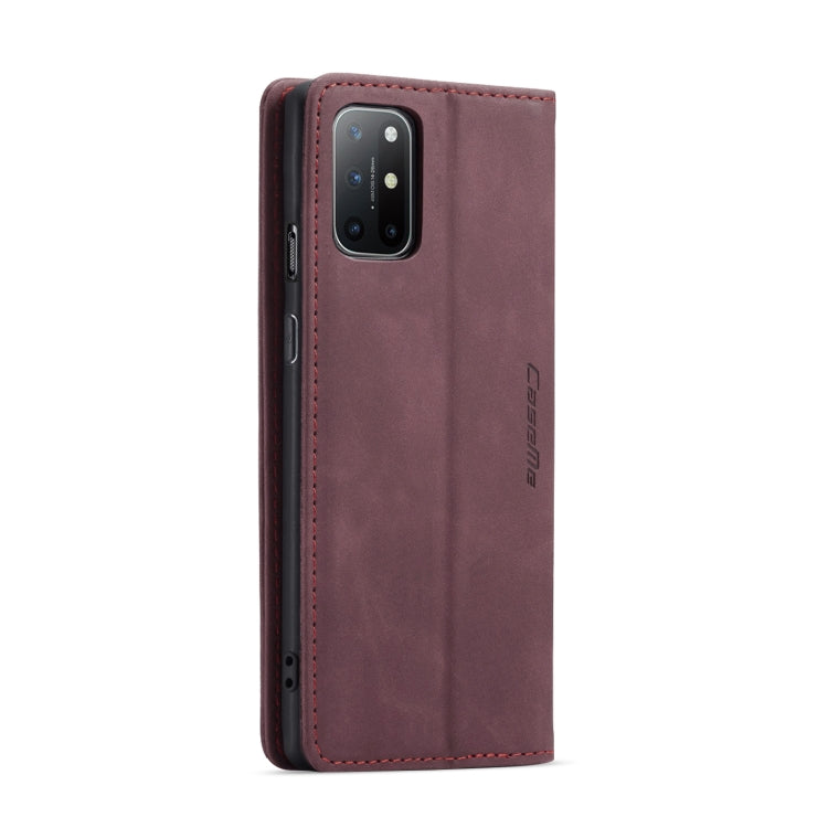 For OnePlus 8T CaseMe-013 Multifunctional Retro Frosted Horizontal Flip Leather Case with Card Slot & Holder & Wallet(Wine Red) - OnePlus Cases by CaseMe | Online Shopping UK | buy2fix