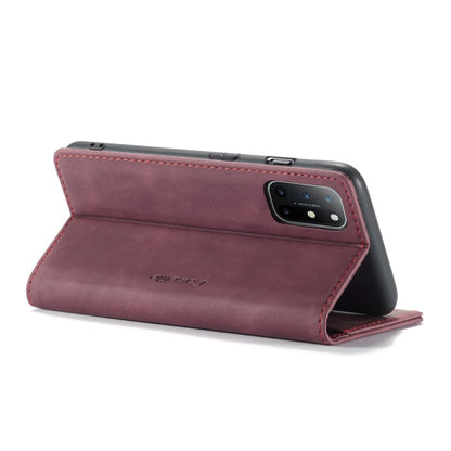 For OnePlus 8T CaseMe-013 Multifunctional Retro Frosted Horizontal Flip Leather Case with Card Slot & Holder & Wallet(Wine Red) - OnePlus Cases by CaseMe | Online Shopping UK | buy2fix