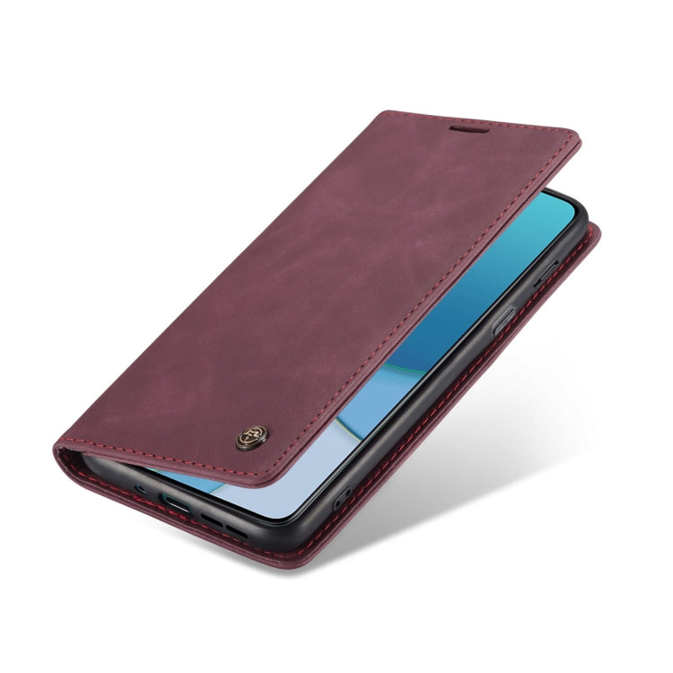 For OnePlus 8T CaseMe-013 Multifunctional Retro Frosted Horizontal Flip Leather Case with Card Slot & Holder & Wallet(Wine Red) - OnePlus Cases by CaseMe | Online Shopping UK | buy2fix