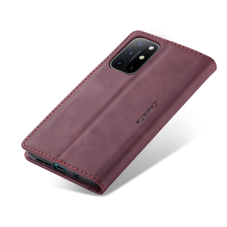 For OnePlus 8T CaseMe-013 Multifunctional Retro Frosted Horizontal Flip Leather Case with Card Slot & Holder & Wallet(Wine Red) - OnePlus Cases by CaseMe | Online Shopping UK | buy2fix