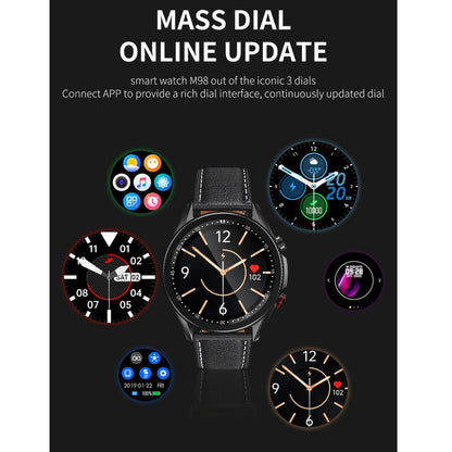 M98 1.28 inch IPS Color Screen IP67 Waterproof Smart Watch, Support Sleep Monitor / Heart Rate Monitor / Bluetooth Call, Style:Steel Strap(Silver) - Smart Wear by buy2fix | Online Shopping UK | buy2fix