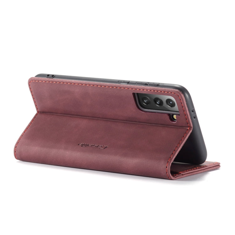 For Samsung Galaxy S21+ 5G CaseMe 013 Multifunctional Horizontal Flip Leather Case with Holder & Card Slot & Wallet(Wine Red) - Galaxy S21+ 5G Cases by CaseMe | Online Shopping UK | buy2fix