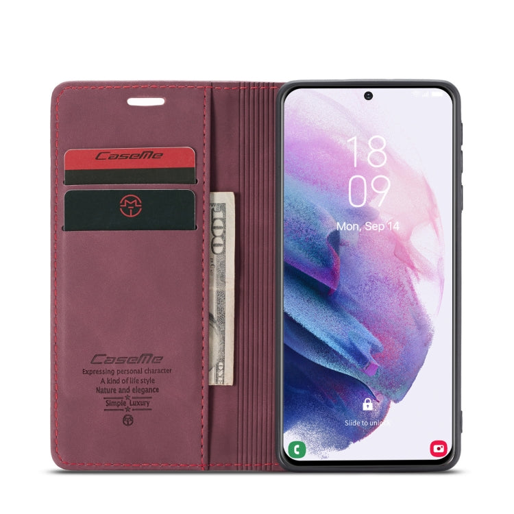 For Samsung Galaxy S21+ 5G CaseMe 013 Multifunctional Horizontal Flip Leather Case with Holder & Card Slot & Wallet(Wine Red) - Galaxy S21+ 5G Cases by CaseMe | Online Shopping UK | buy2fix