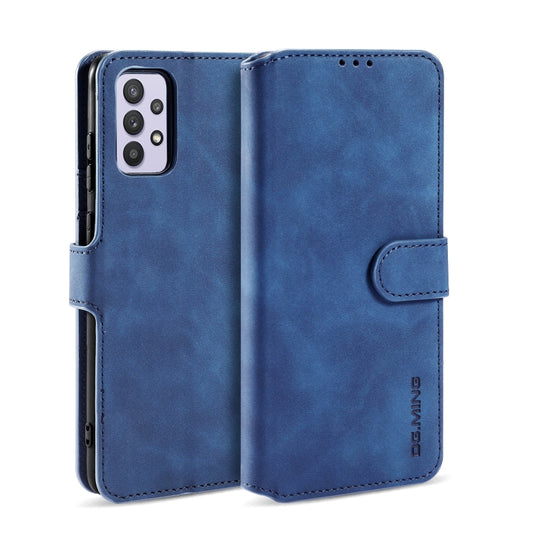 For samsung Galaxy A32 5G DG.MING Retro Oil Side Horizontal Flip Leather Case with Holder & Card Slots & Wallet(Blue) - Galaxy Phone Cases by DG.MING | Online Shopping UK | buy2fix