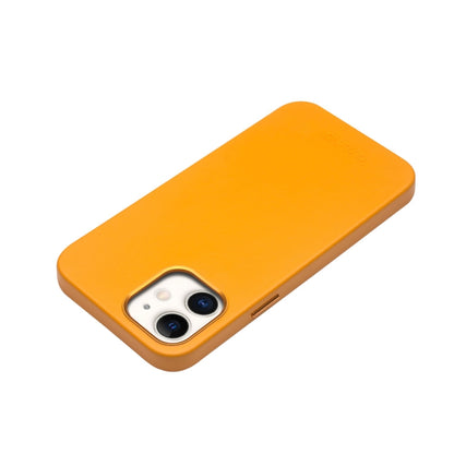 For iPhone 12 mini QIALINO Nappa Leather Shockproof Magsafe Case (Yellow) - iPhone 12 mini Cases by QIALINO | Online Shopping UK | buy2fix