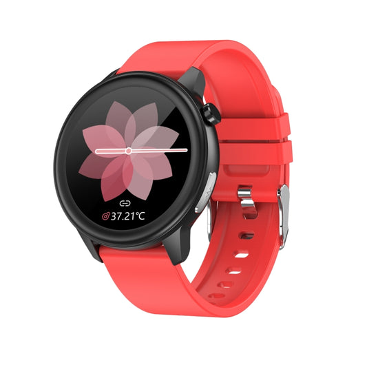 E80 1.3 inch TFT Color Screen IP68 Waterproof Smart Bracelet, Support Blood Oxygen Monitoring / Body Temperature Monitoring / Heart Rate Monitoring, Style:Silicone Strap(Red) - Smart Wear by buy2fix | Online Shopping UK | buy2fix