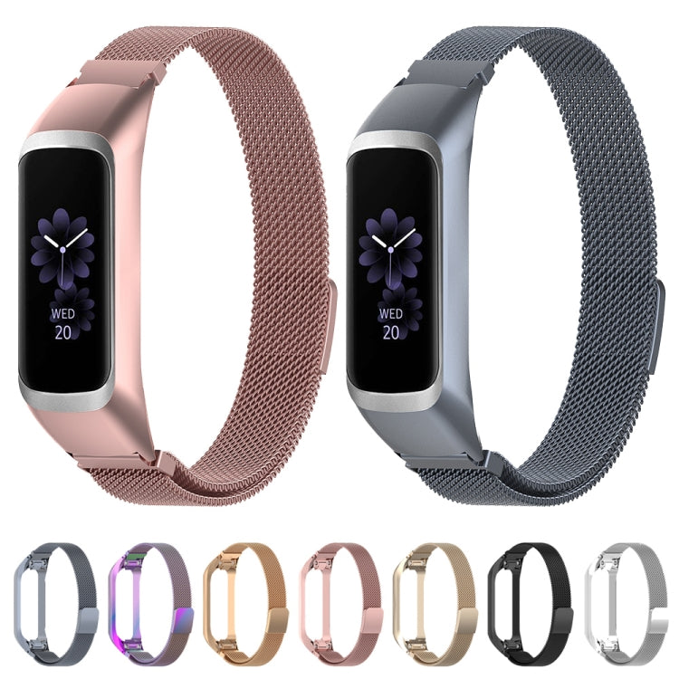 For Samsung Galaxy Fit 2 SM-R220 Milanese Watch Band(Rose Pink) - Smart Wear by buy2fix | Online Shopping UK | buy2fix