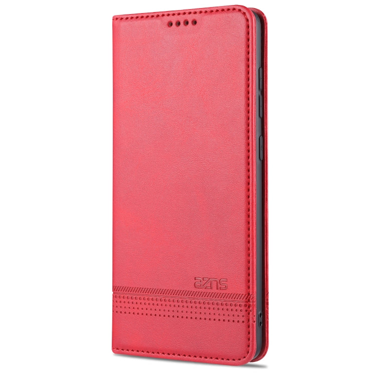 For Samsung Galaxy A52 5G / 4G AZNS Magnetic Calf Texture Horizontal Flip Leather Case with Card Slots & Holder & Wallet(Red) - Galaxy Phone Cases by AZNS | Online Shopping UK | buy2fix