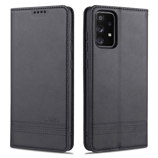 For Samsung Galaxy A72 5G / 4G AZNS Magnetic Calf Texture Horizontal Flip Leather Case with Card Slots & Holder & Wallet(Black) - Galaxy Phone Cases by AZNS | Online Shopping UK | buy2fix