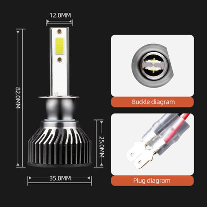 F2 H1 2 PCS DC9-36V / 25W / 6000K / 2500LM IP68 Waterproof Car LED Headlight(Cold White Light) - In Car by buy2fix | Online Shopping UK | buy2fix