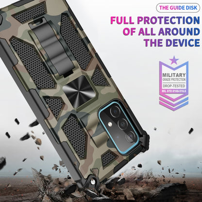 For Samsung Galaxy A52 4G / 5G Camouflage Armor Shockproof TPU + PC Magnetic Protective Case with Holder(Army Green) - Galaxy Phone Cases by buy2fix | Online Shopping UK | buy2fix