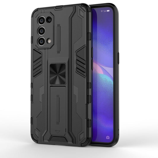 For OPPO Reno5 5G / 4G Supersonic PC + TPU Shock-proof Protective Case with Holder(Black) - OPPO & vivo Accessories by buy2fix | Online Shopping UK | buy2fix