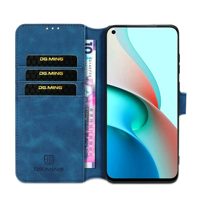 For Xiaomi Redmi Note 9T 5G DG.MING Retro Oil Side Horizontal Flip Leather Case with Holder & Card Slots & Wallet(Blue) - Xiaomi Cases by DG.MING | Online Shopping UK | buy2fix