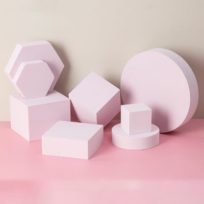 8 in 1 Different Sizes Geometric Cube Solid Color Photography Photo Background Table Shooting Foam Props(Light Pink) - Camera Accessories by buy2fix | Online Shopping UK | buy2fix