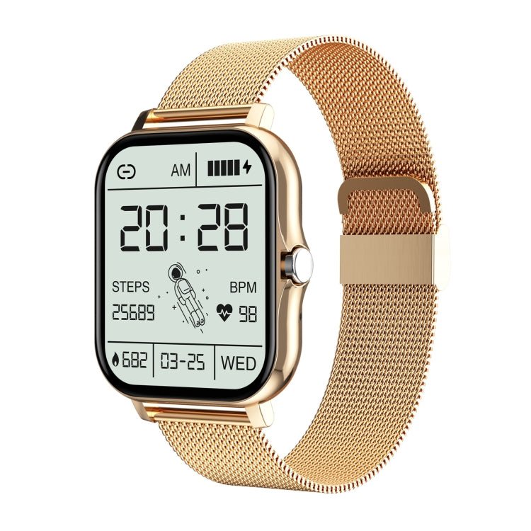 GT20 1.69 inch TFT Screen IP67 Waterproof Smart Watch, Support Music Control / Bluetooth Call / Heart Rate Monitoring / Blood Pressure Monitoring, Style:Steel Strap(Gold) - Smart Wear by buy2fix | Online Shopping UK | buy2fix