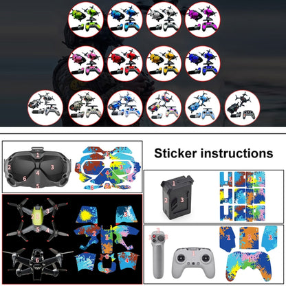 FPV-TZ-SF 4 in 1 Waterproof Anti-Scratch Decal Skin Wrap Stickers Personalized Film Kits for DJI FPV Drone & Goggles V2 & Remote Control & Rocker(Camouflage Green) - DJI & GoPro Accessories by buy2fix | Online Shopping UK | buy2fix