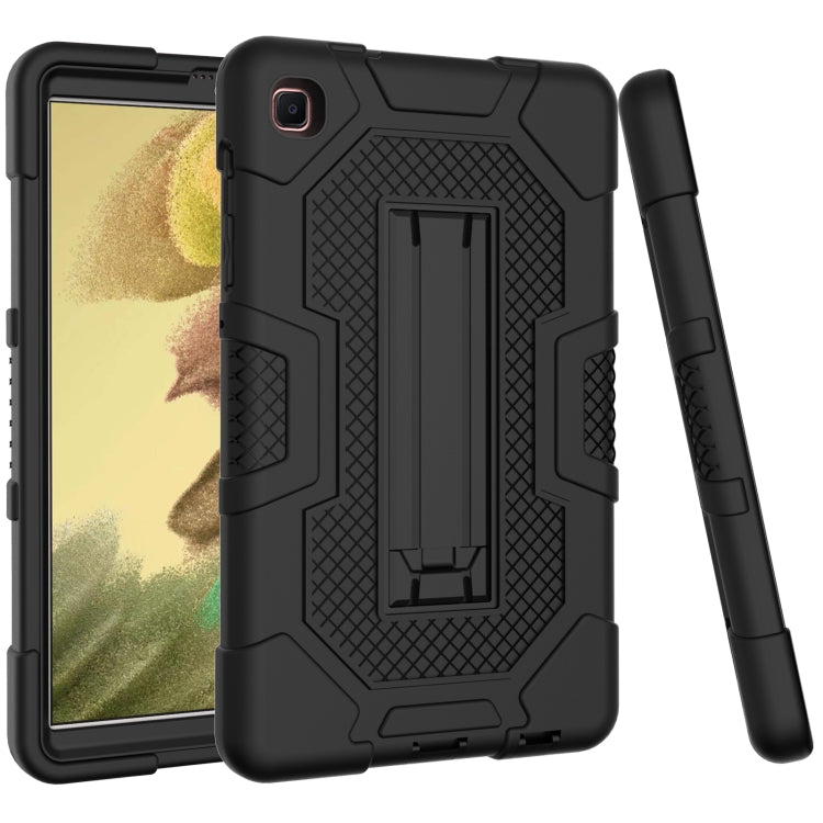 For Samsung Galaxy Tab A7 Lite T220 / T225 Contrast Color Robot Shockproof Silicone + PC Protective Case with Holder(Black) - Samsung Accessories by buy2fix | Online Shopping UK | buy2fix