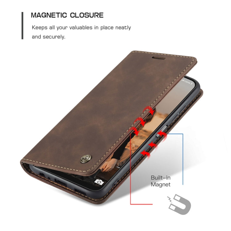 For Samsung Galaxy A22 5G CaseMe 013 Multifunctional Horizontal Flip Leather Case with Card Slot & Holder & Wallet(Coffee) - Galaxy Phone Cases by CaseMe | Online Shopping UK | buy2fix