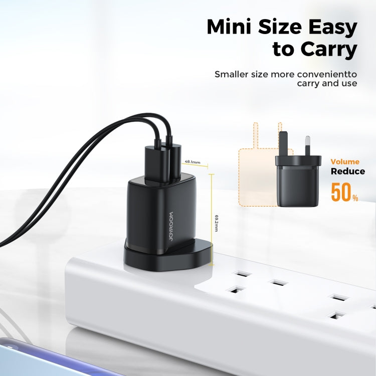 JOYROOM L-2A123 2.4A 12W Dual Ports Mini Fast Charger, Plug Type:UK Plug(Black) - Apple Accessories by JOYROOM | Online Shopping UK | buy2fix