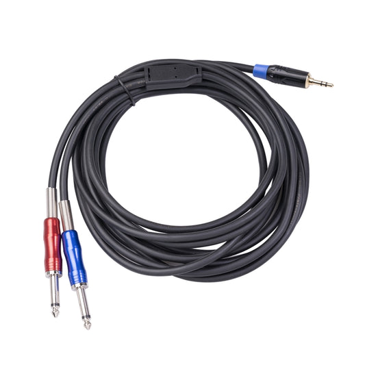 TC195BULS01-50 3.5mm Male to Dual 6.35mm Mono Male Audio Cable, Length:5m - Consumer Electronics by buy2fix | Online Shopping UK | buy2fix