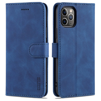 For iPhone 11 Pro AZNS Skin Feel Calf Texture Horizontal Flip Leather Casewith Card Slots & Holder & Wallet (Blue) - iPhone 11 Pro Cases by AZNS | Online Shopping UK | buy2fix