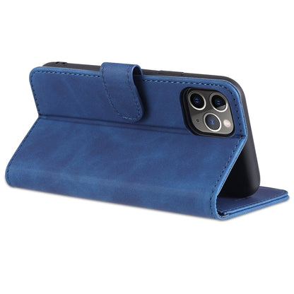 For iPhone 11 Pro AZNS Skin Feel Calf Texture Horizontal Flip Leather Casewith Card Slots & Holder & Wallet (Blue) - iPhone 11 Pro Cases by AZNS | Online Shopping UK | buy2fix